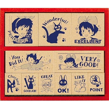 Ghibli Studio Vintage Kiki's Delivery Service Rubber Stamp English Stamp