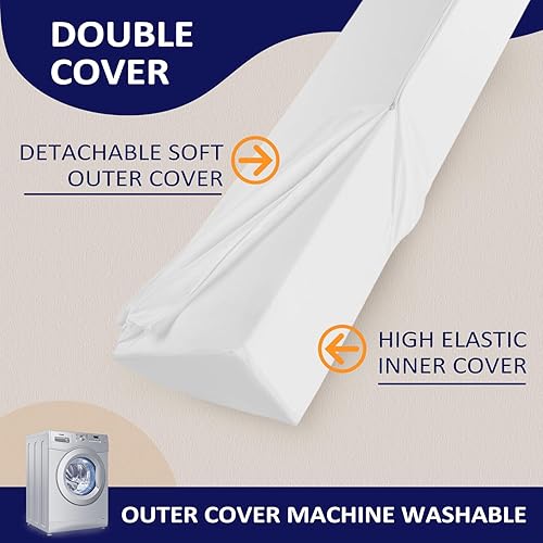 Miniatura 3 de downluxe Almohada de cuña de cama tamaño King para cabecero, almohada de cabecero para cama King, relleno de espacio de colchón para cerrar el