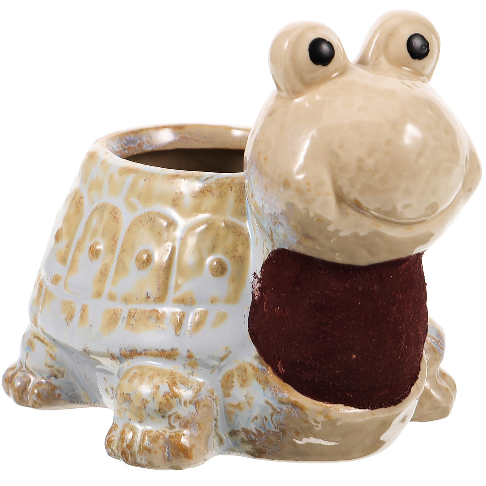 Tarro de cerámica decorativo beige COHEALI contenedor multipropósito vintage