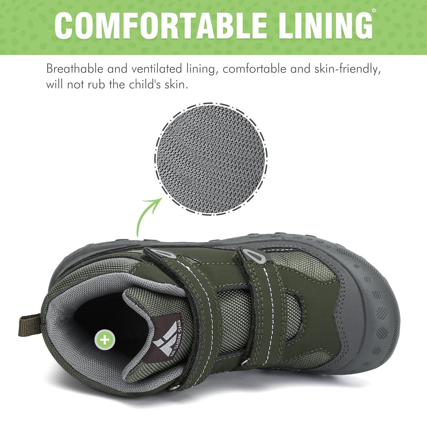 Mishansha Botas de Senderismo Niño Niña Zapatos de Trekking Antideslizante Ligero Zapatillas de Montaña Cómodos Exterior, 028 Verde, 30 EU