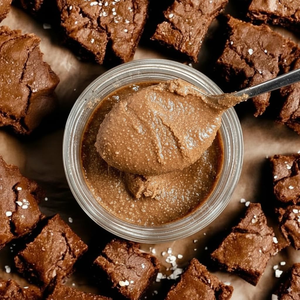 The Buttered Nut – Sea Salt Brownie Nut Butter | Almond & Cashew Spread | Sweetened with Dates & Coconut Sugar | Vegan, Paleo, Low Sugar, No Palm Oil (10oz Jar, Sea Salt Brownie Batter)