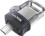 SanDisk Ultra Dual Drive M3.0 Flashdrive Voor Android-Smartphones 128 GB (USB M3.0, Intrekbaar Ontwerp, 130 MB/s Overdrachtssnelheden)