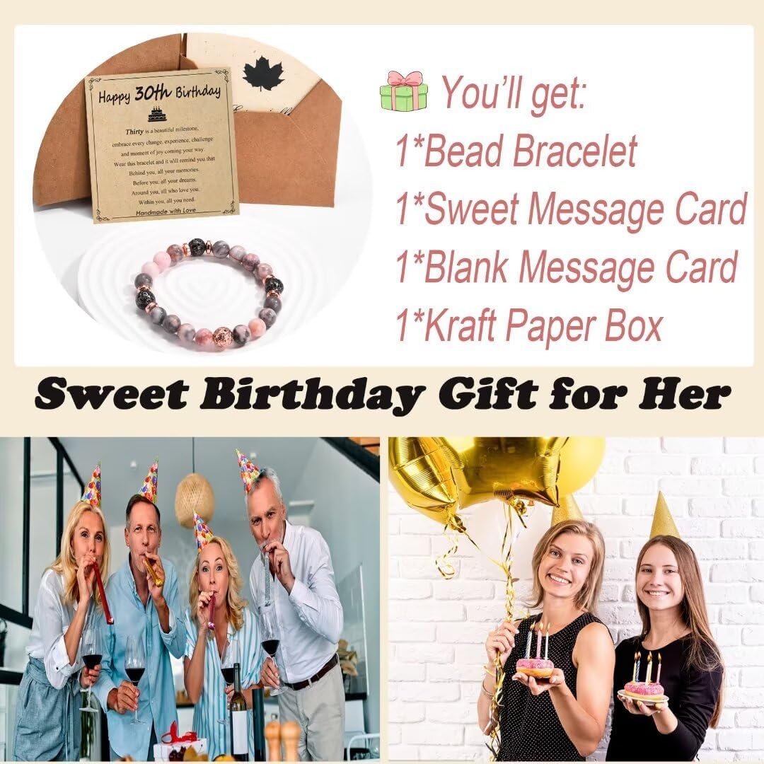 30th/40th/50th/60th/70th/21st/80th/90th Birthday Gifts for Women, Unique Gifts for Woman Bead Bracelet for Mom, Aunt, Wife, Grandma, Sisters, Friends - Image 6