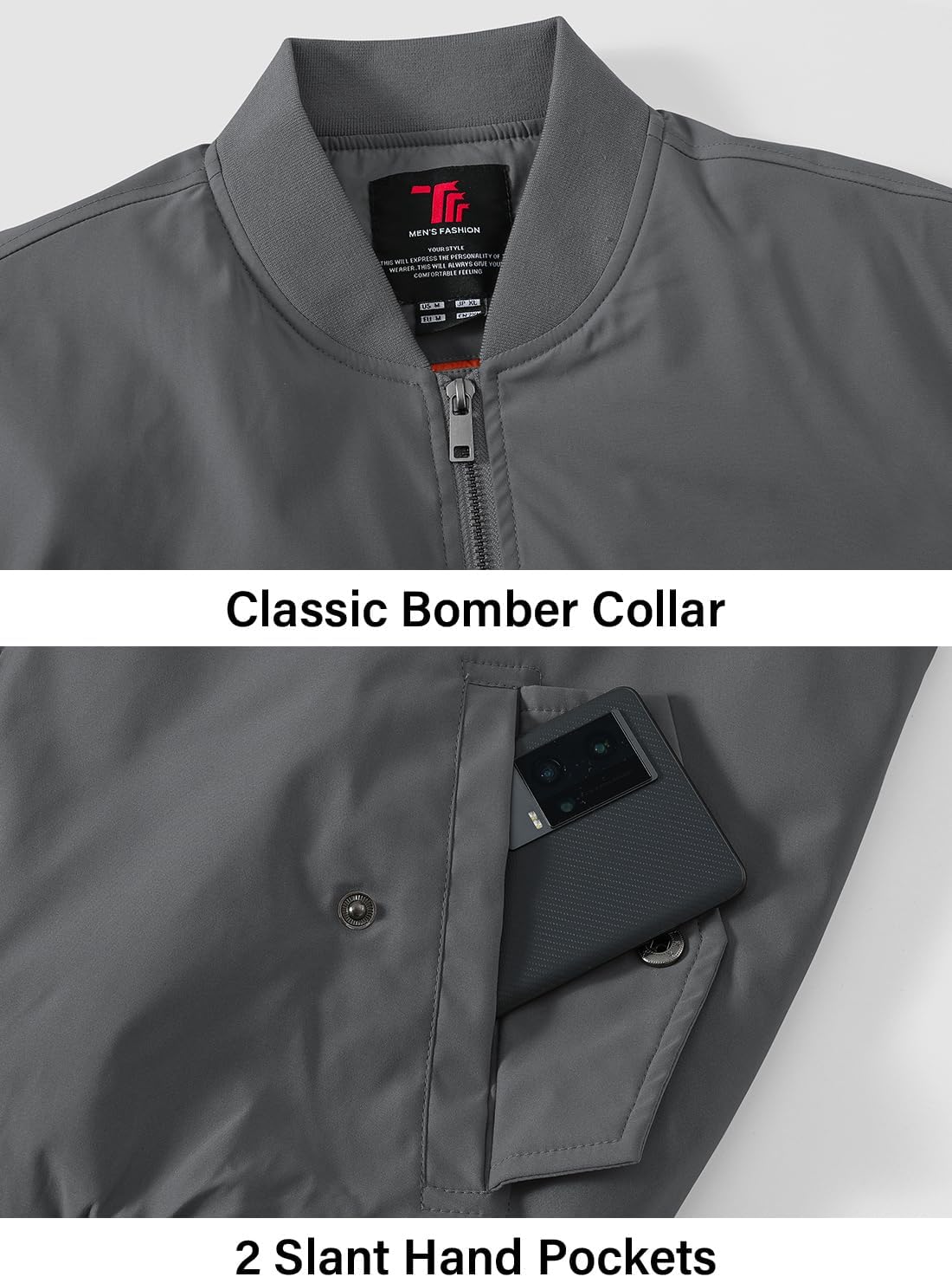 BGOWATU Men's Jacket Windproof Quilted Bomber Jackets Casual Fall Winter Warm Padded Coats Outwear - Image 4