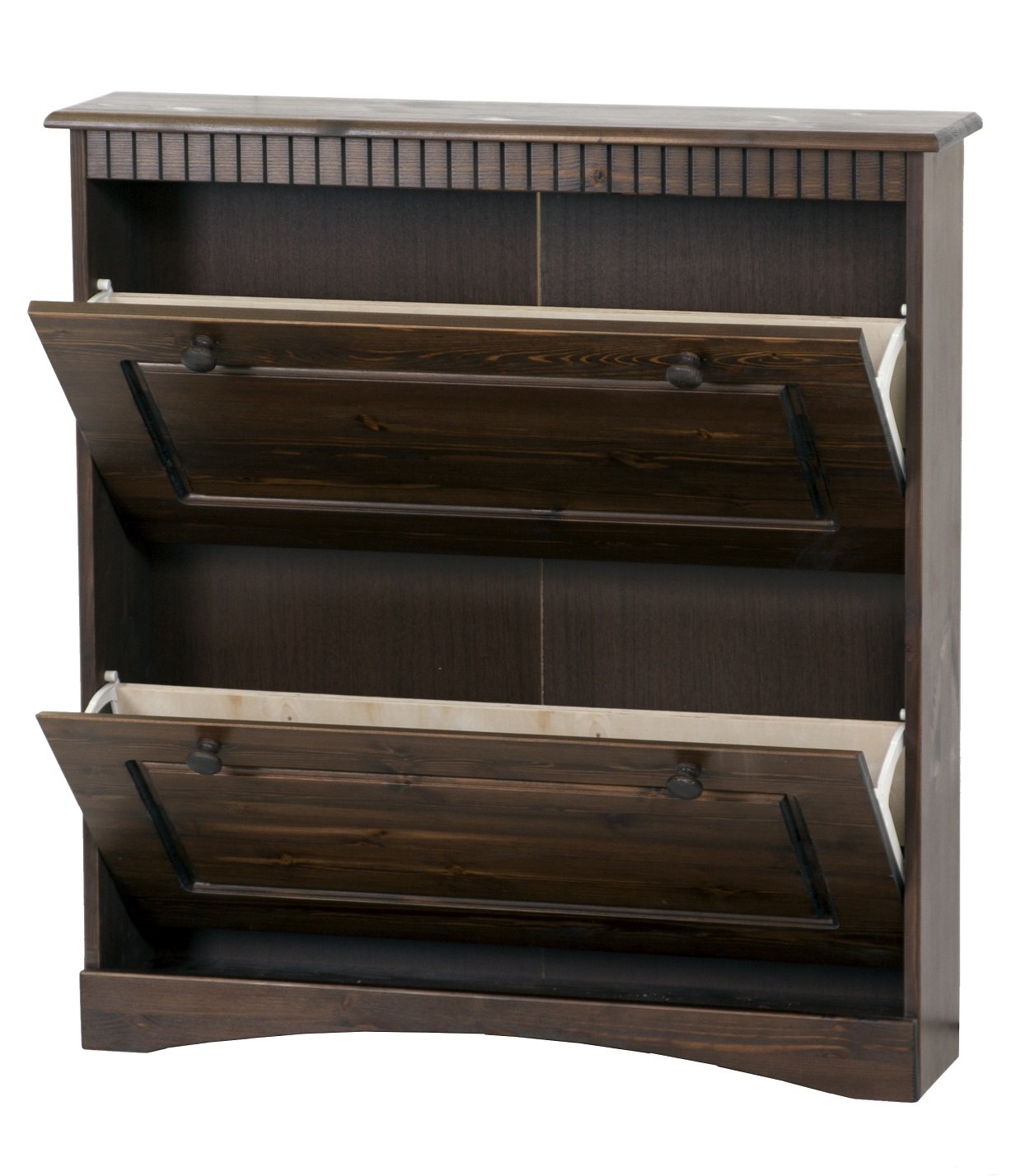 clever-moebel Schuhschrank Massiv Kiefer mit 2 Klappen, Schrank NEU