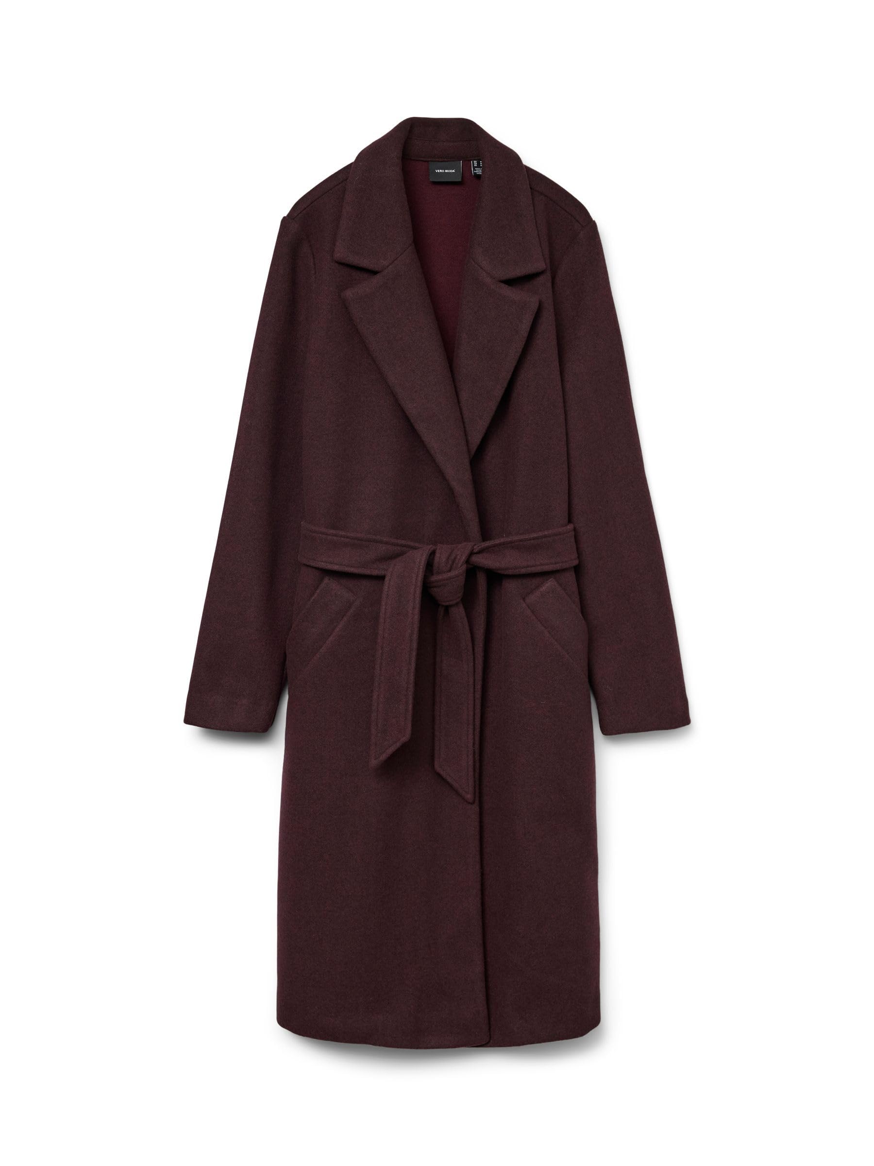 VERO MODA Vmfortuneaya Ga Noos Long Coat, Winetasting, M