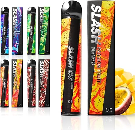 Amazon 公式 Slash スラッシュ 電子タバコ 持ち運びシーシャ 使い捨て ニコチンなし 1600回使用可能 パッションフルーツマンゴー Slash 電子たばこ