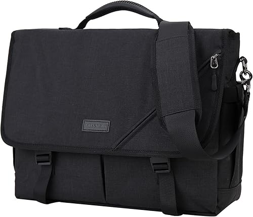 Bolsa de mensajero para hombre, ligera, resistente al agua, 15.6 pulgadas, bolsa para laptop, bolsa de hombro para oficina de negocios