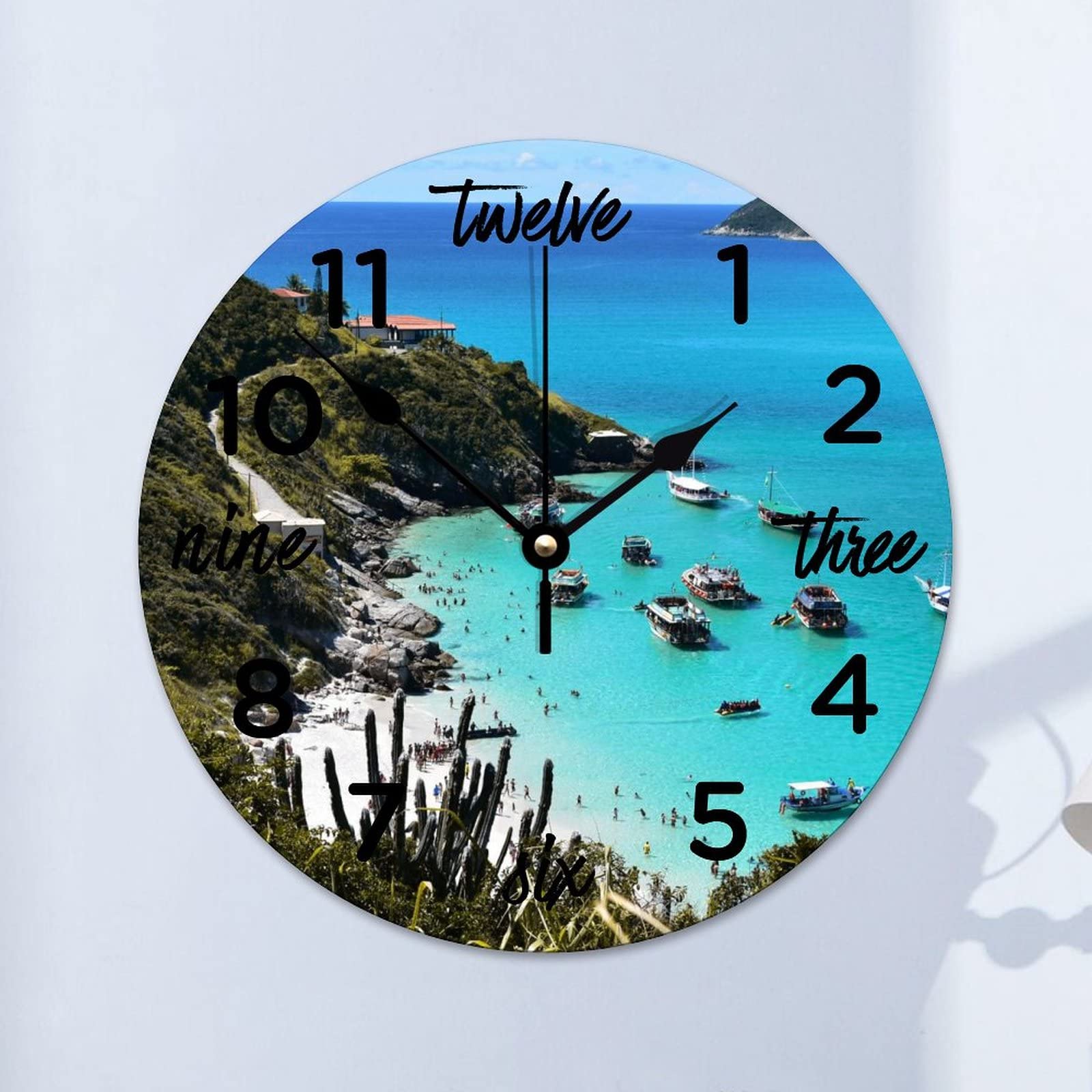 Sommeil réparateur grâce à l'horloge murale silencieuse sans tic-tac 38cm pour chambre