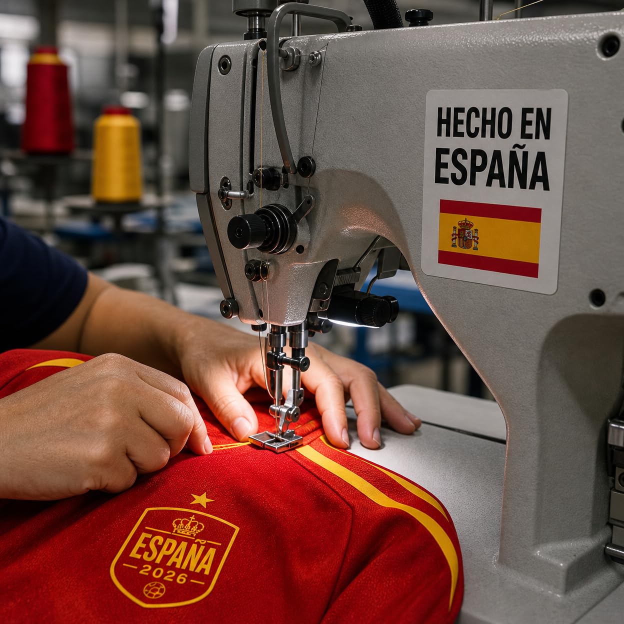 Camiseta Roja ¡Vamos España! 2026, Diseño Exclusivo, Fabricada en España, Mujer y Niña | Camiseta Roja para Animar a la Selección en Eventos Deportivos