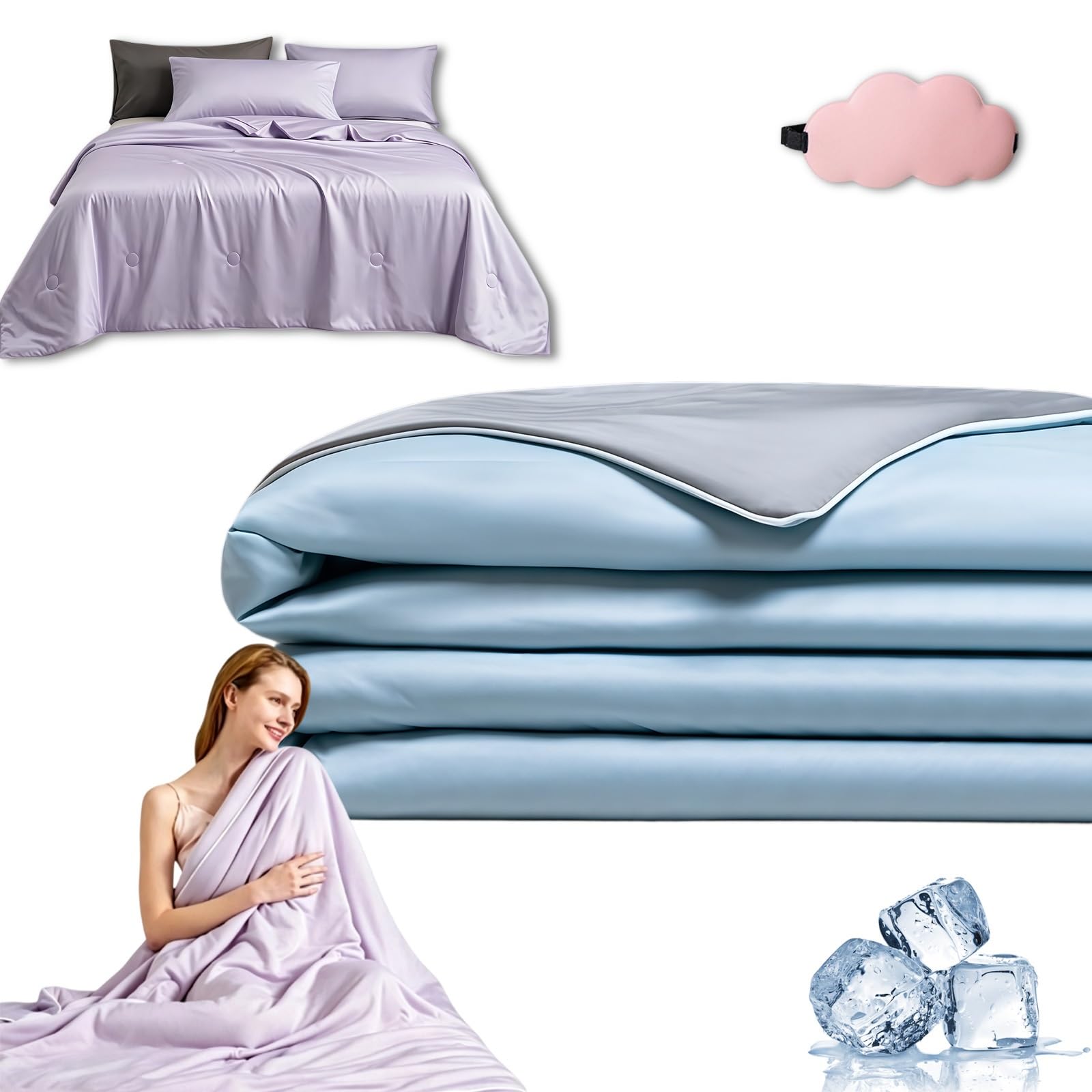 Couette rafraîchissante double face Magic Sleep pour lit deux places 200x230cm