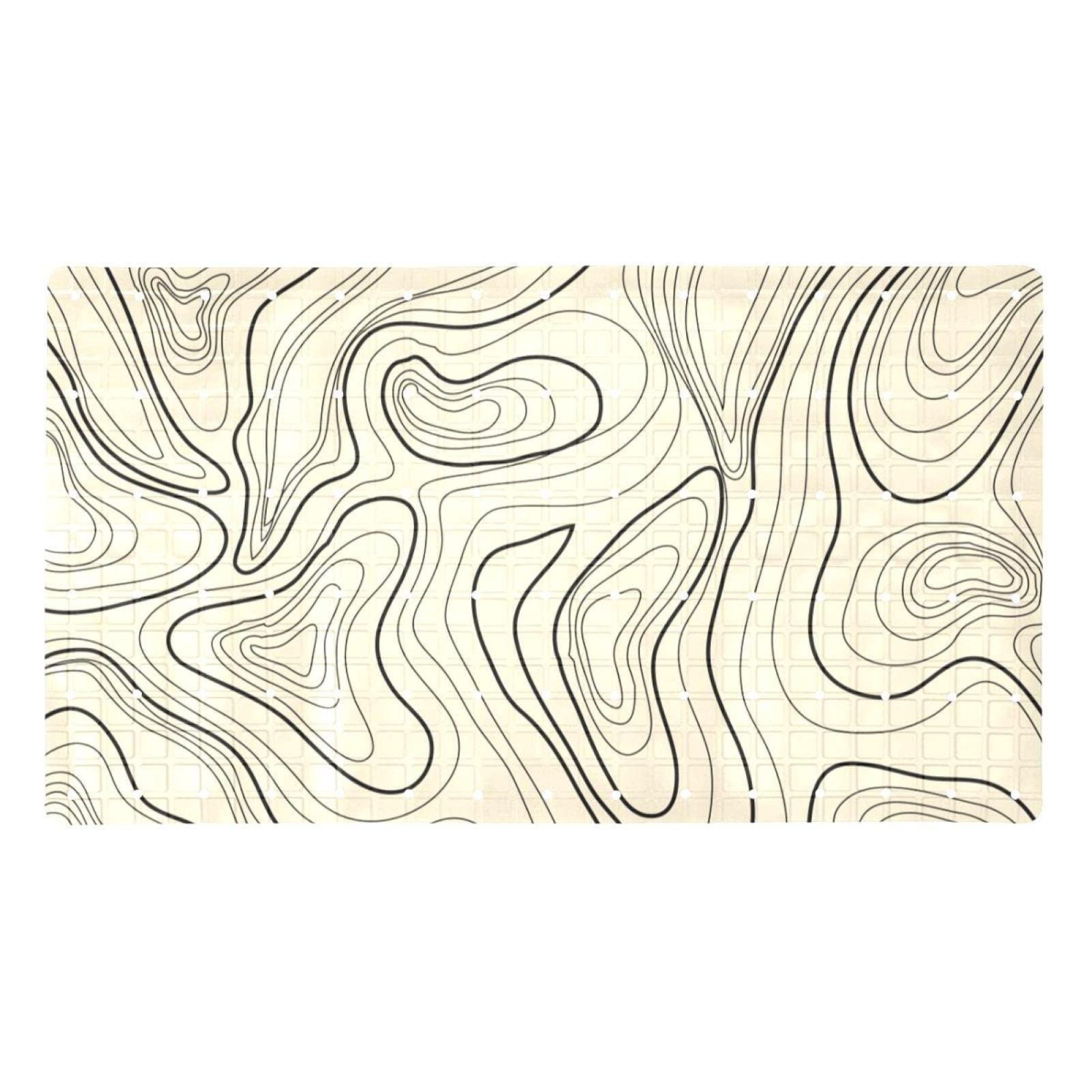 Tapis de baignoire à ventouses pour sécuriser la douche design topographique