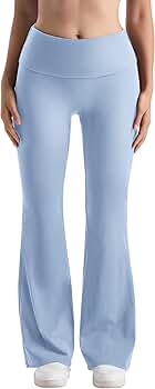 Amazon.com: MOOSLOVER Women Flare Leggings Fold Over Bootcut Yoga