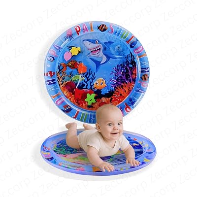 Zeccorp Baby Kids Circle Water Play Mat Toys Inflatable Tummy Time Leakproof Water Play Mat, Fun Activity Play Center In