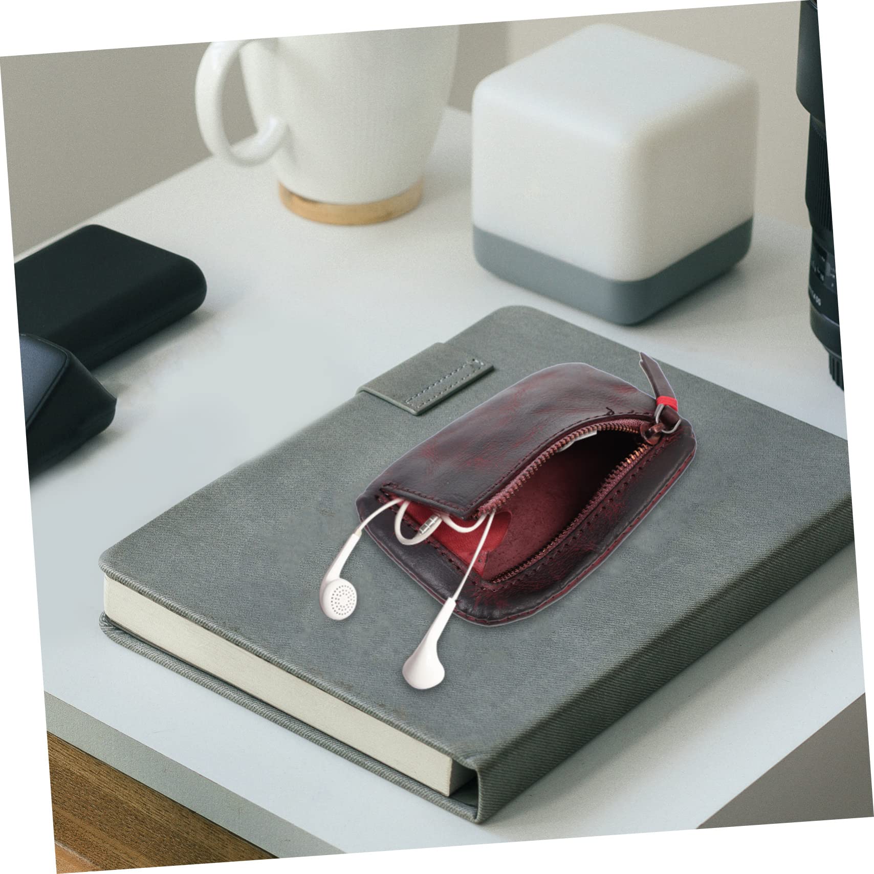 UKCOCO 3pezzi Borsa Organizer Per Cavi Usb e Auricolari Custodia Multiuso Vegetale Per Cavi Di Ricarica Chiavi e Schede Di Memoria Borsa Portatile Per Disk e Accessori Elettronici Scuro