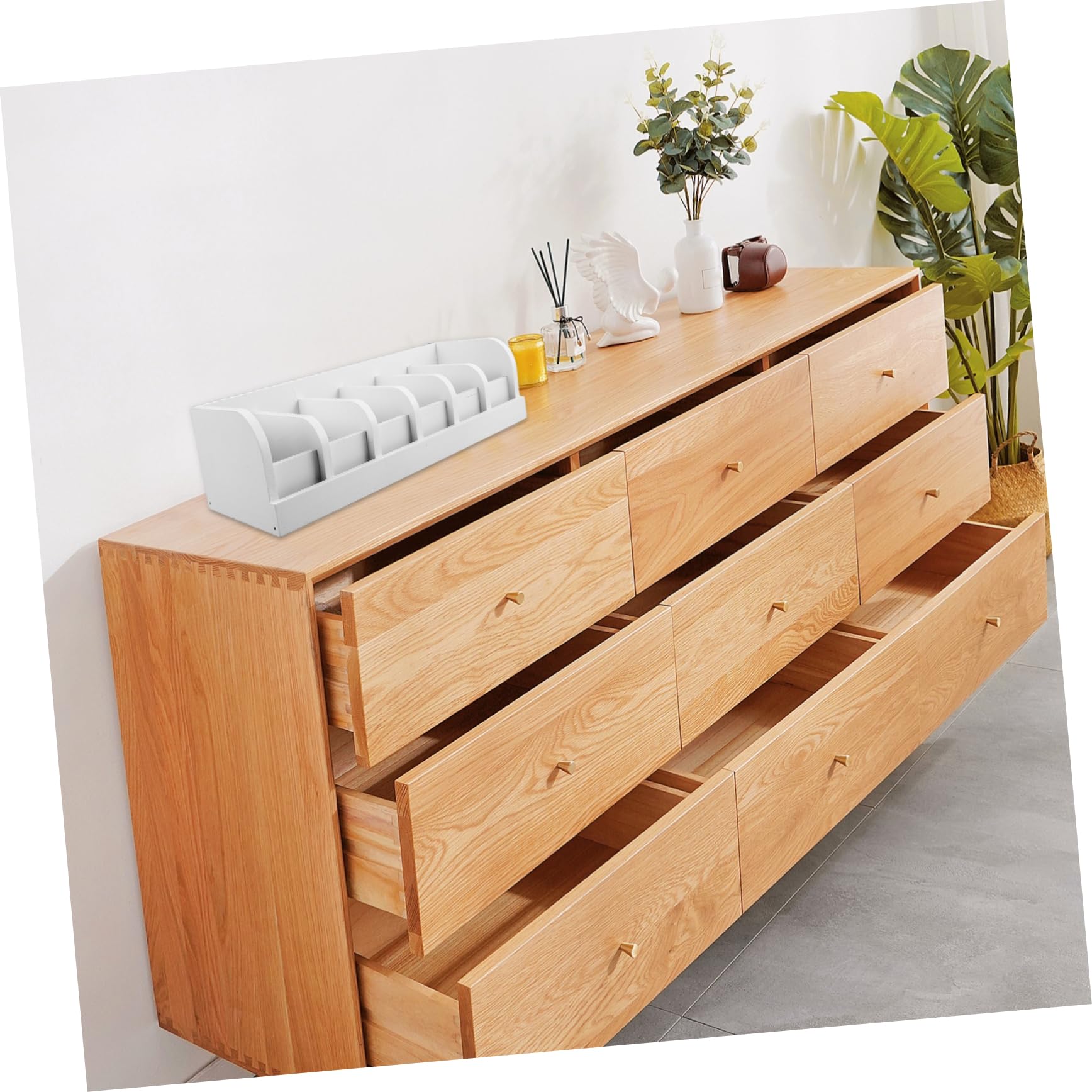 Gatuida Scatola Porta Oggetti in Legno Per Cinture Organizer Armadio Multi-scomparto Scatola Per Cravatte e Accessori Compatta Ed Elegante