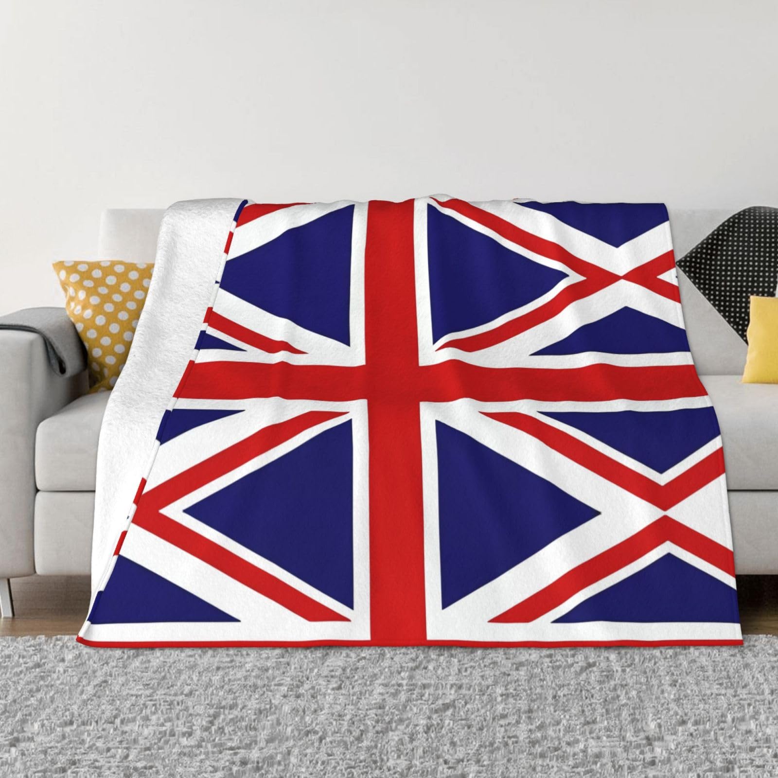 Couverture flanelle Union Jack douce et chaude pour lit et voyage