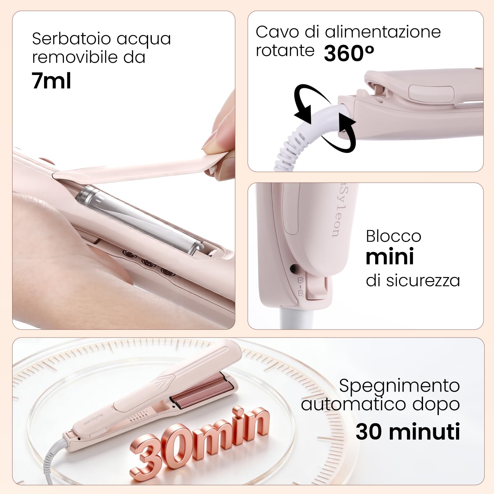 Piastra a Vapore Infrarossa con Piastre in Ceramica | Piastre Larghe 38mm per Capelli Lunghi e Spessi | 140-220°C con Spegnimento Automatico