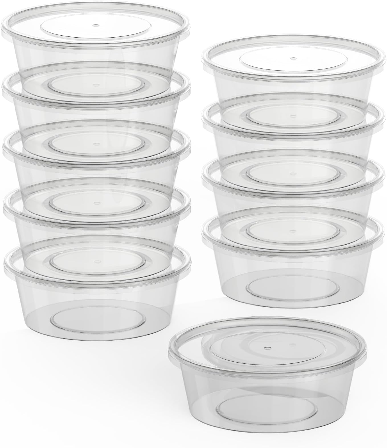 Cosmoplast 250 Ml Pack Of 10 Clear Microwave Containers With Clear Lids, Ifcmmwclr25S01Tp, Microwave Container