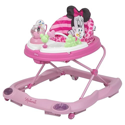 Disney Minnie Mouse Glitter Music and Lights Walker - Andadera con luces y música, diseño de figura decorativa de Minnie Mouse, color rosado
