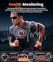 Vista 6 de Relojes inteligentes de pantalla grande de 1.85 pulgadas para hombre, compatibles con iOS Android, linterna LED, batería grande de 730 mAh
