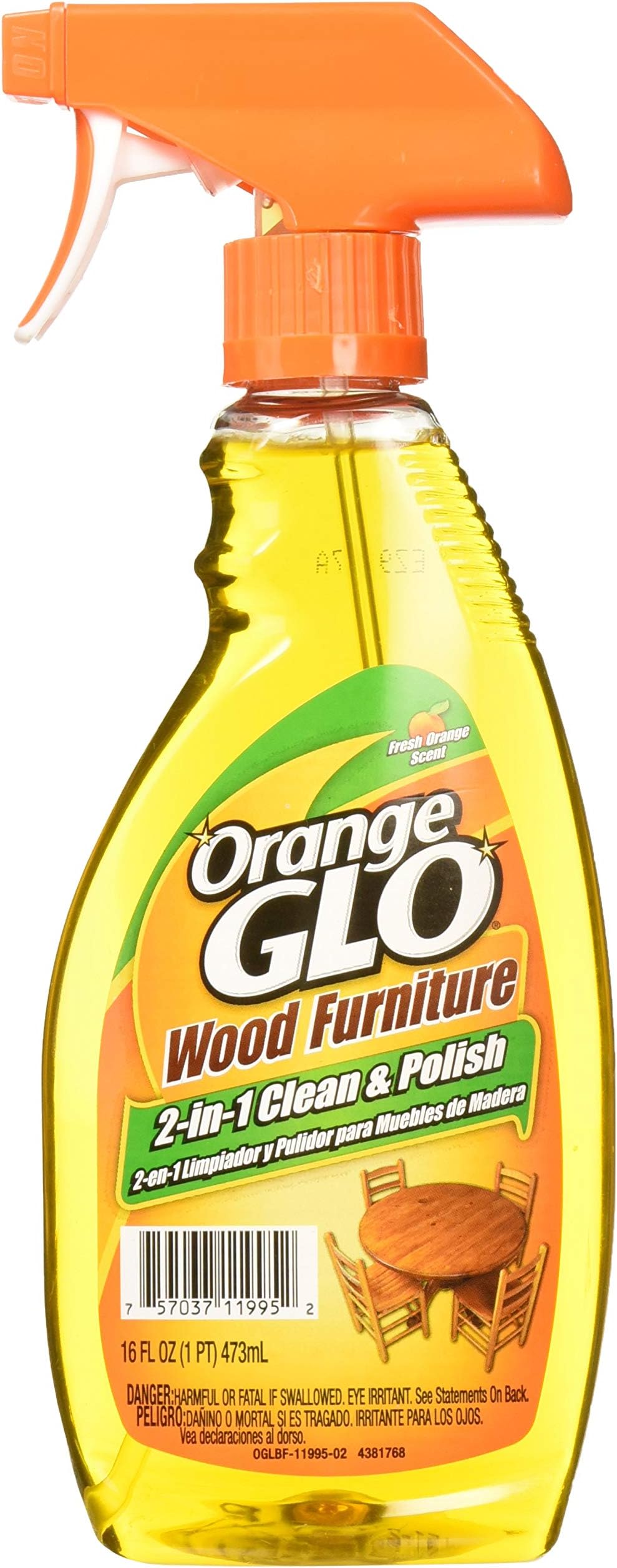 Wood Furniture 2 in 1 Clean , Polish Spray Bottle 473 millilitre pack of 2