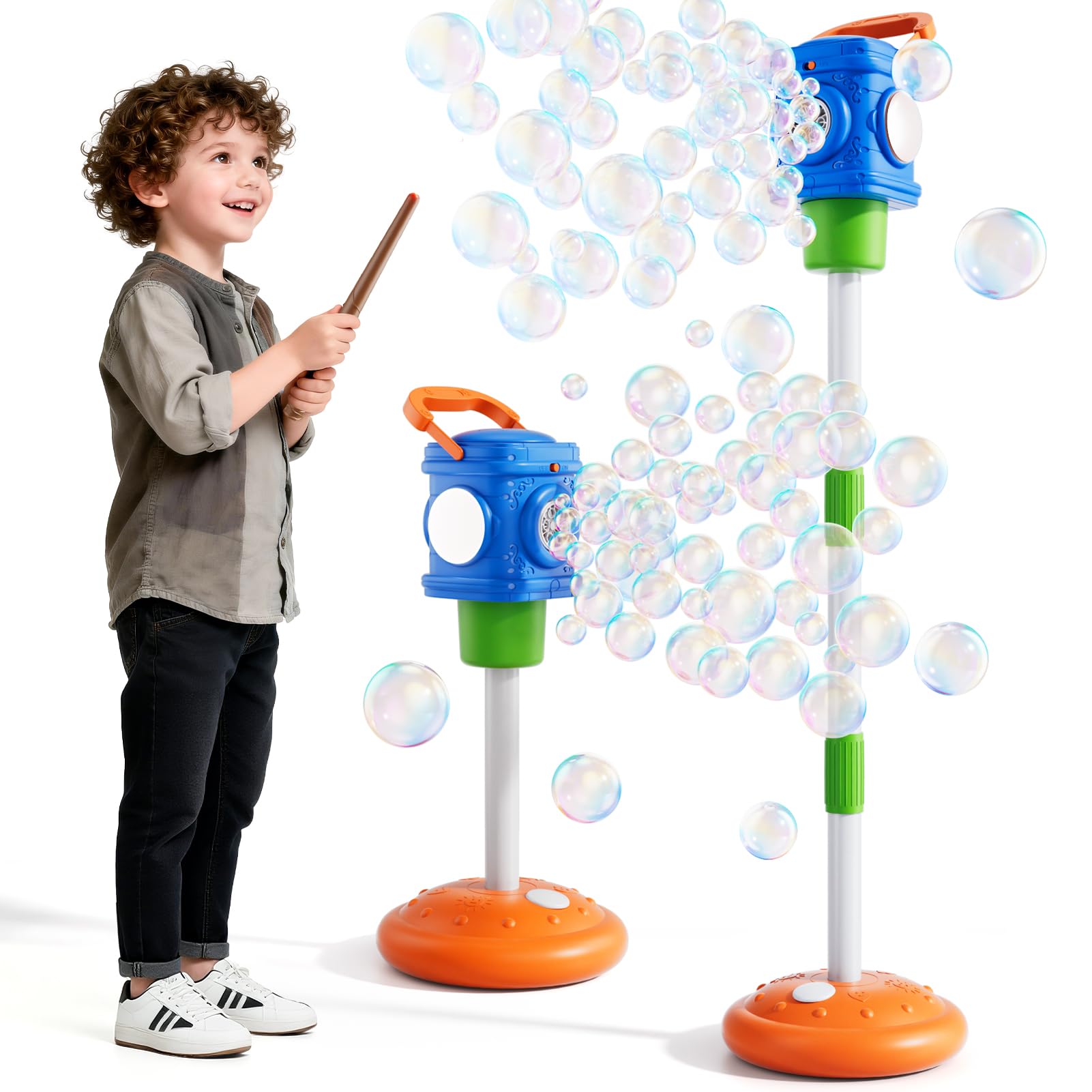 Photo 1 of ***ITEM NOT FUNCTIONAL*** 4-in-1 Street Lamp Bubble Machine for Toddlers 1-3 4-8, Bubble Toys Gifts for Kids Boys Girls, Automatic Stand Bubble Maker with R/C Wand, Adjustable Height - Outdoor/Indoor Party Favor