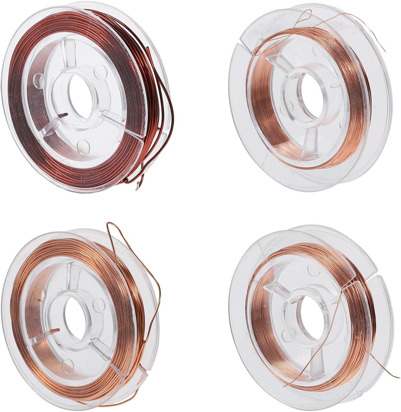 4 Rolls 10M Copper Wire Roll Enameled Copper Wire Enamel Insulation Stable Properties for Electrical Appliances and Instruments