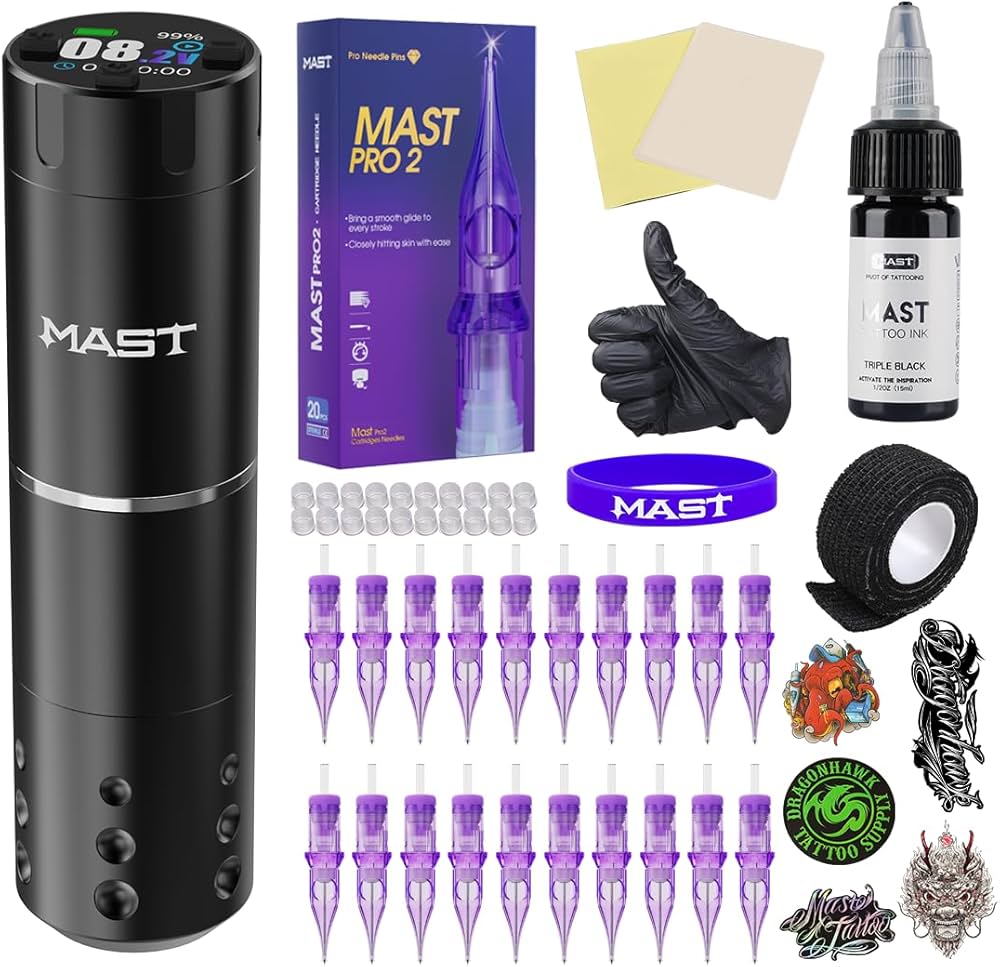 Amazon.com: Mast Tattoo Gun Kit A1 Pro Cordless Complete Tattoo