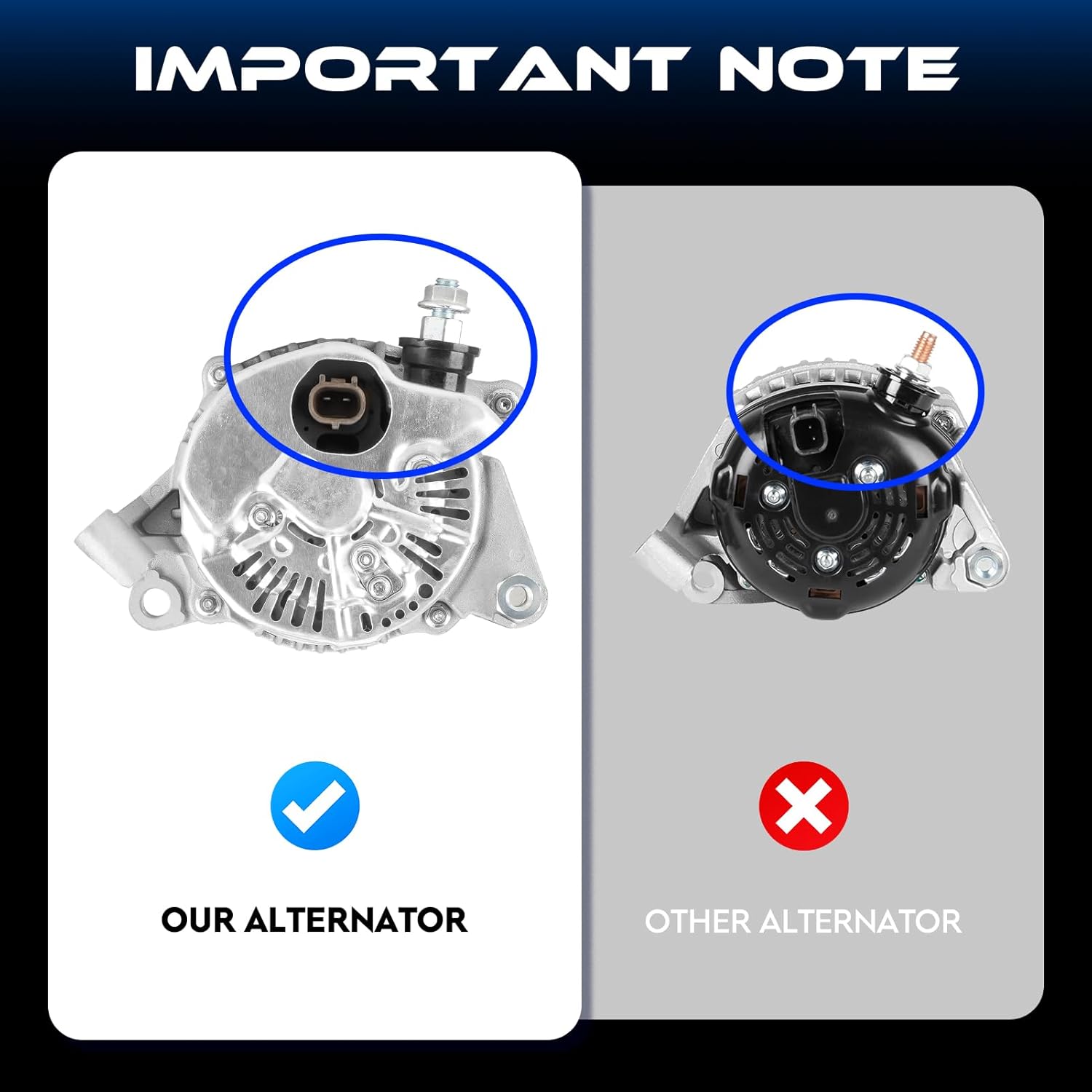 New Alternator for Dodge Dakota 4.7L 01-06 3.7L 03-06, for Jeep Liberty 3.7L 03-06, for Grand Cherokee 4.7L 01-03, for Mitsubishi Raider 3.7L 4.7L 06, 136Amp 12V, Replace for 5170746AA