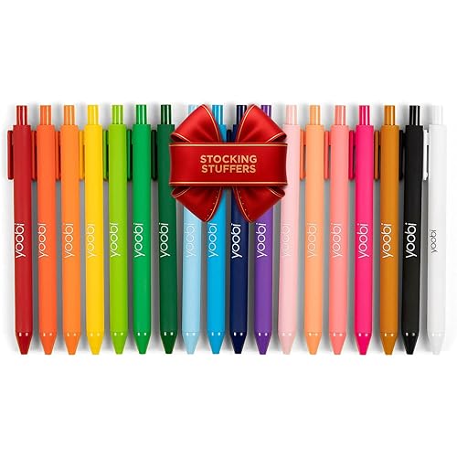 Yoobi Scented Retractable Gel Pens – Fine Point (1.0 mm), Assorted Fruity Scents & Bright Colors – Pack of 18 with Comfortable Grip – Fun Gift for Kids & Adults, Back to School Supplies