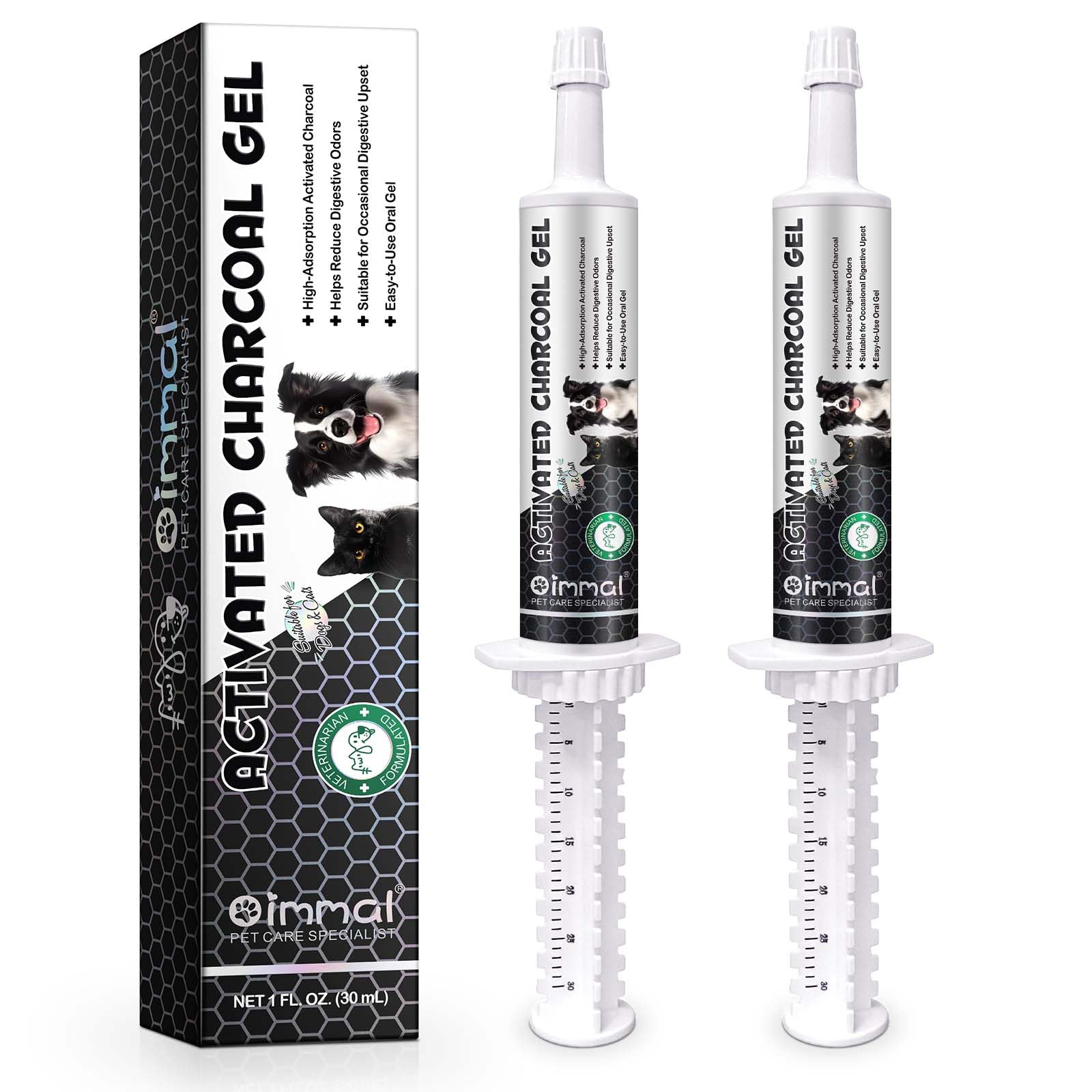 Activated Charcoal Gel for Dogs & Cats, Charcoal Gel for Dogs 2PCS - Digestive Comfort Support, Reduce Digestive Odors