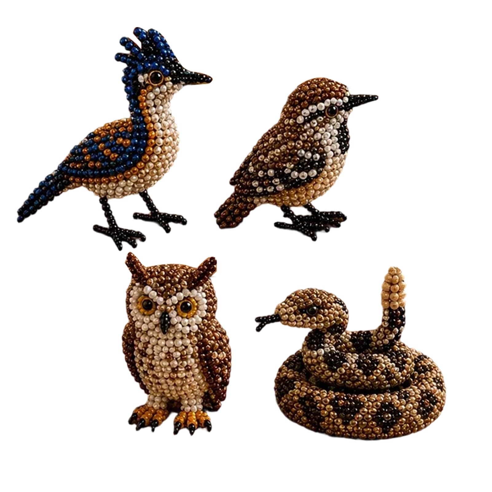 Saterkali DIY 3D Animal Beading Kit, Plastic Bead Craft Set with Comprehensive Accessories, Beginner Bead Animal Figurine Project for Teens Adults, Tabletop Home Decor and Shelf Display D