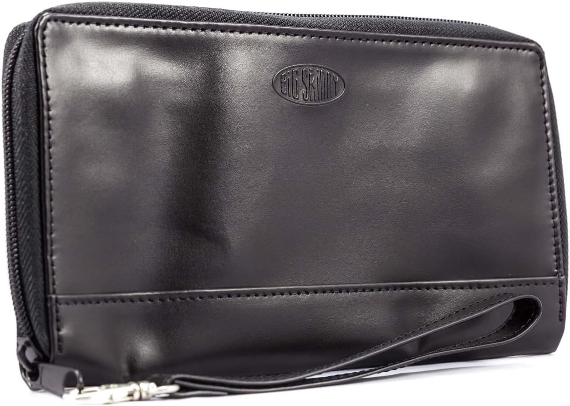 Big Skinny Women's Panther Leather Clutch Slim Wallet, Holds Up to 40 Cards