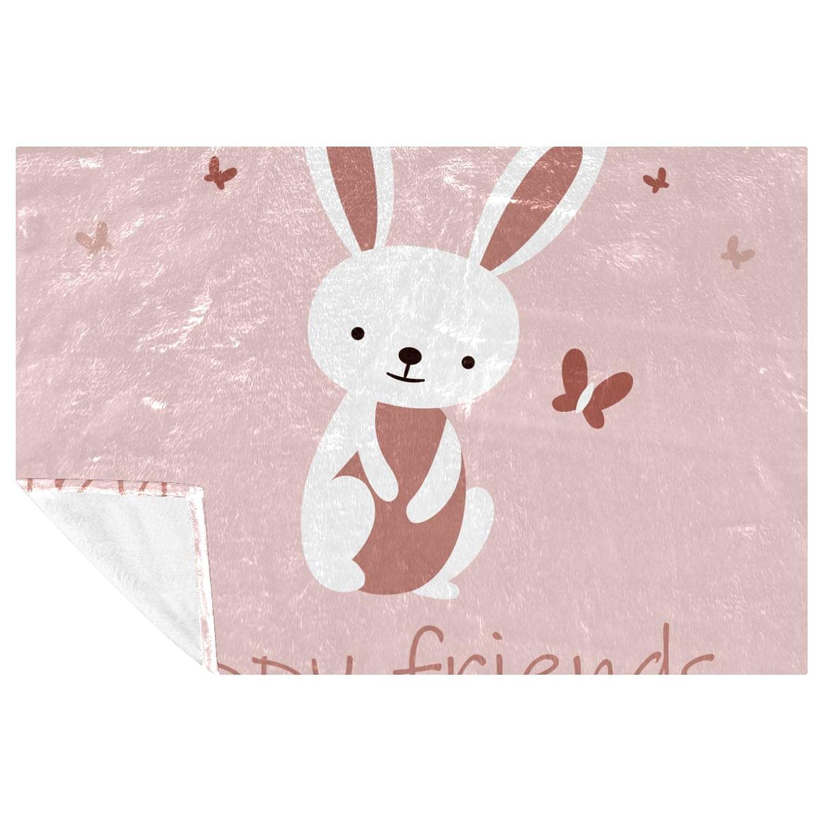 Couverture chaude contre le froid pour lit et canapé, plaid doux lapin 150x100