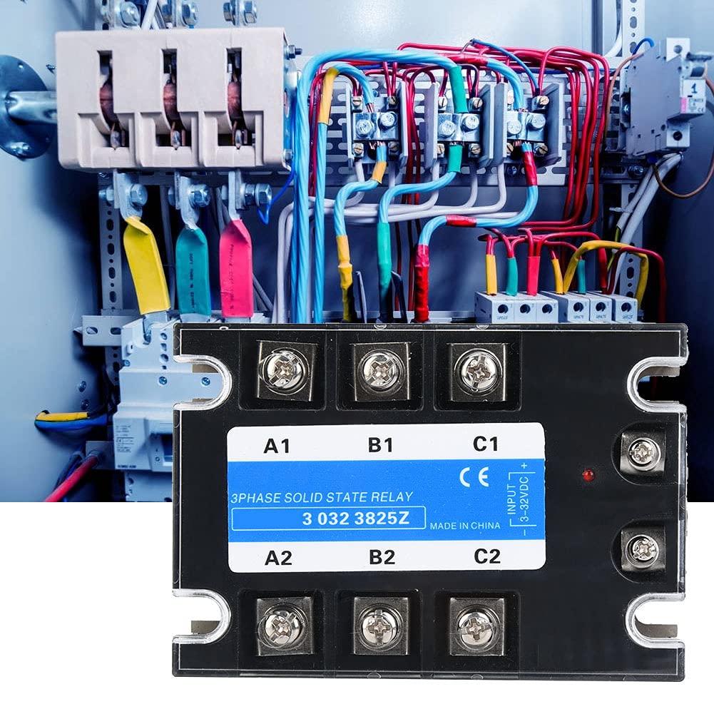 Relé de estado sólido trifásico, entrada de 3-32 VCC, para maquinaria CNC (BERM-3 032 3825Z（25A）)