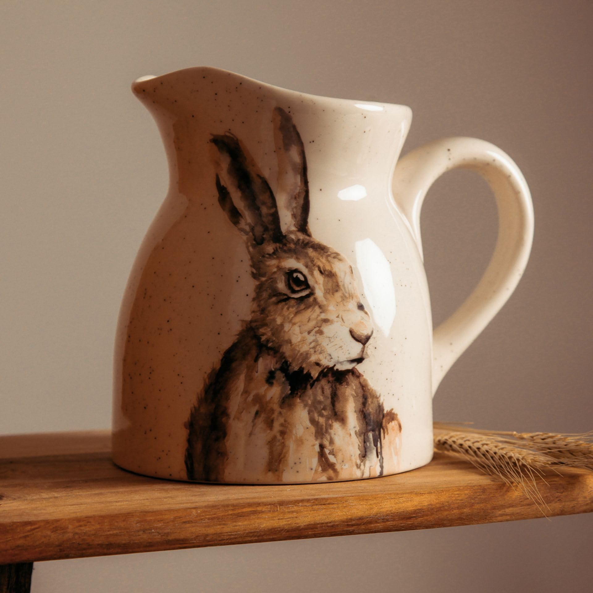 Meg Hawkins Ceramic Country Hare Jug/Pitcher - Cream, Natural, Brown - 21 cm - Image 3