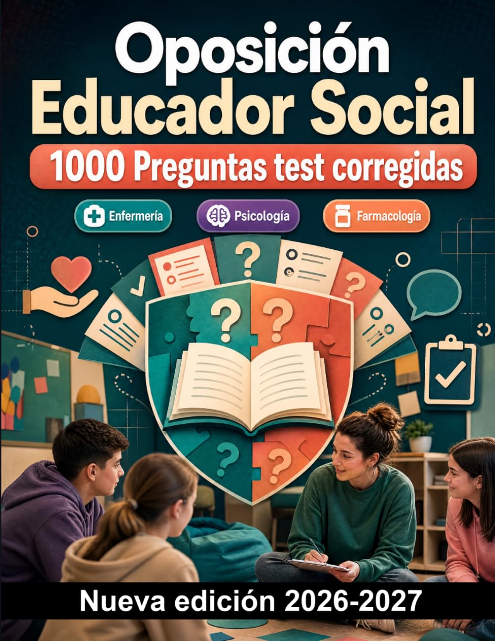 Oposición Educador Social : 1000 Preguntas test corregidas: Fundamentos teóricos, psicología evolutiva, mediación familiar, drogodependencias y protocolos de actuación en emergencias