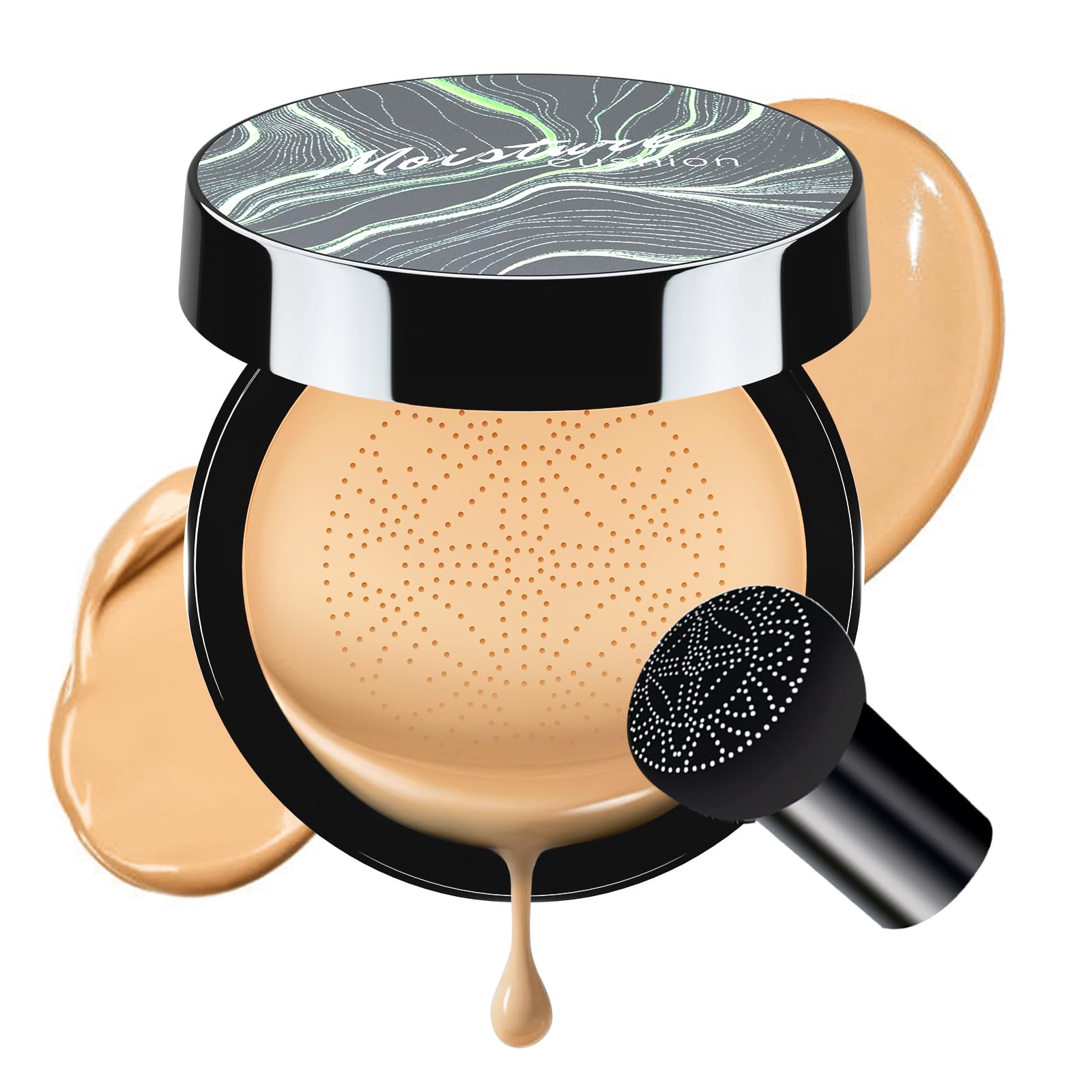 dfjdskl Air Cushion CC Cream Foundation - Mushroom Head BB Creams, Long Lasting Concealing Brightening, Moisturizer Face Cream,Facial Skin Care Makeup For All Skin Types (Buff Beige)