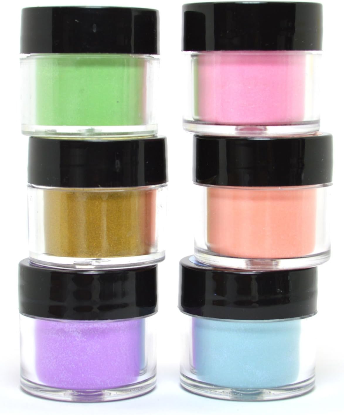 6 ADORO DECORI NAIL ART ACRYLIC POWDER GOLD & SHIMMER PASTEL COLOR + Free ZipBag