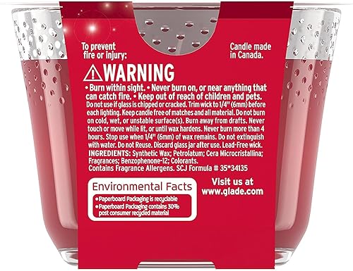 Miniatura 3 de Glade Vela aromática infundida con aceites esenciales, vela ambientadora, vela de 3 mechas (Apple of My Pie)