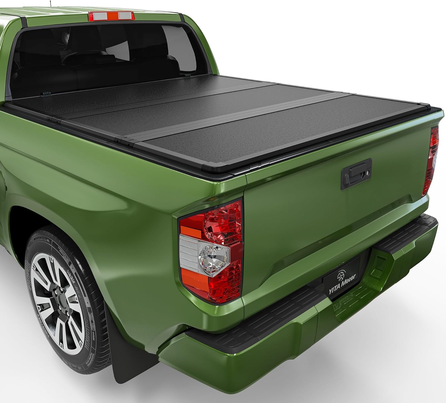 YITAMOTOR FRP Hard Tri-fold Truck Bed Tonneau Cover Fits for Toyota Tundra 2022 2023 2024 2025 2026 5.5ft Bed (Excl. Trail Edition) with Deck Rail System