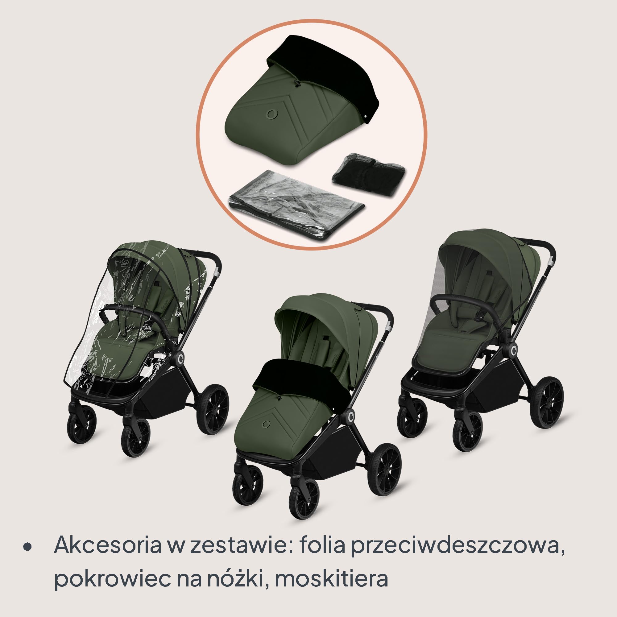 LIONELO MIKA PLUS Wózek Spacerowy Dziecięcy 6-48 miesięcy do 22 kg, Regulacja Oparcia i Podnóżka, Amortyzacja, Obrotowe Koła PU 360° Wodoodporna Budka XXL, UPF50+