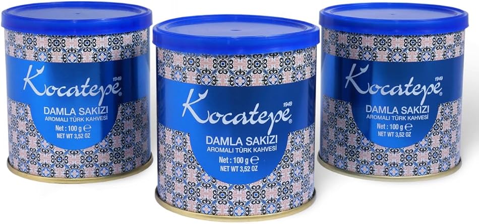 Kocatepe Damla Gummy Turkish Coffee Tin 100 Gr 3 Pack