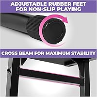 Vista 4 de Liquid Stands Banco de piano ajustable – Banco de teclado de música con asiento de respaldo para soporte de teclado de piano con cojín acolchado