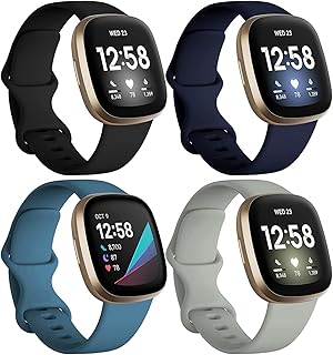 BarRan Pulseira compatível com Fitbit Sense/Versa 3/Versa 4 Smartwatch, Impermeável Banda substituição Correia para Fitbit Sense/Versa 3/Versa 4 Fitness Tracker Band