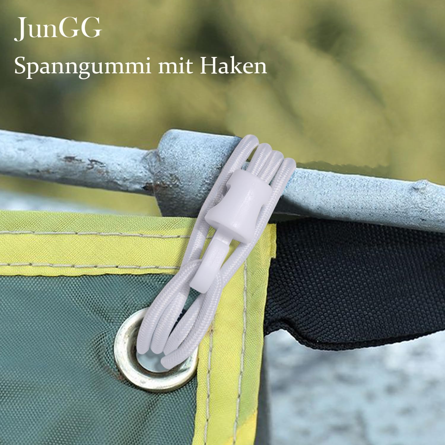 JunGG Bungee Cords with Hooks 50 Pcs 6 Inch Elastic Bungee Ropes with Hooks - Short Tarpaulin Hooks - Small Bungee Rope - Image 4