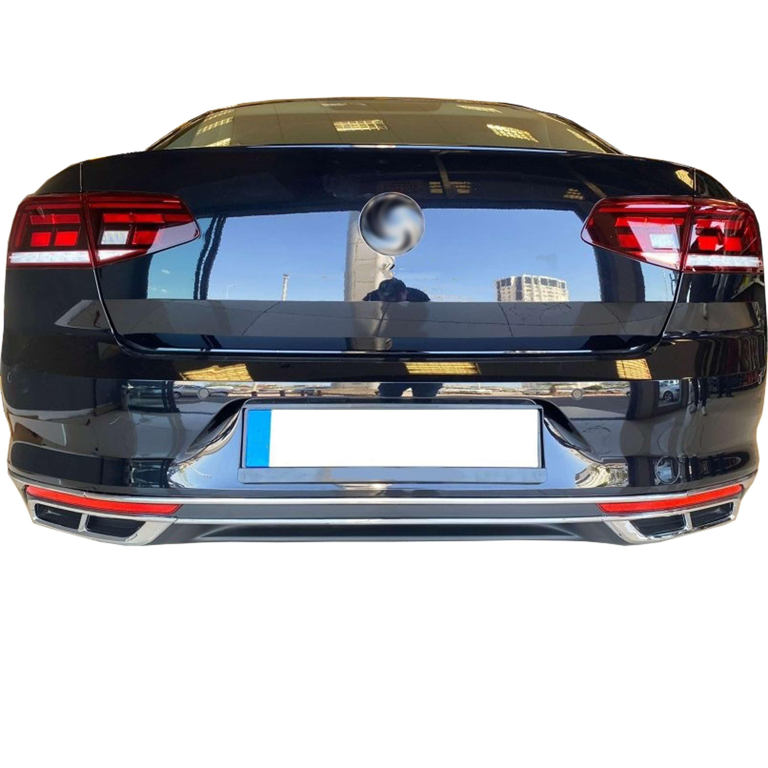 INLY Lamas de escape en acero inoxidable cromado compatibles con Passat B8 (a partir de 2019)