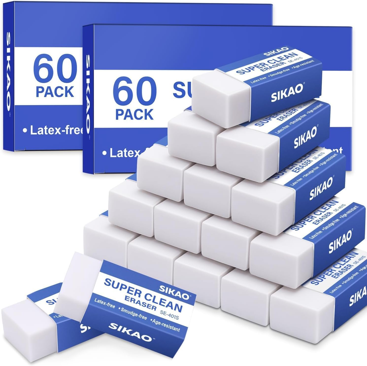 Erasers, 120 Pack White Pencil Erasers for Kids, Soft Non-Smudge Art Erasers Bulk for Pencils, Artists & School | Gentle on Paper, Clean Removal for Notes & Sketching