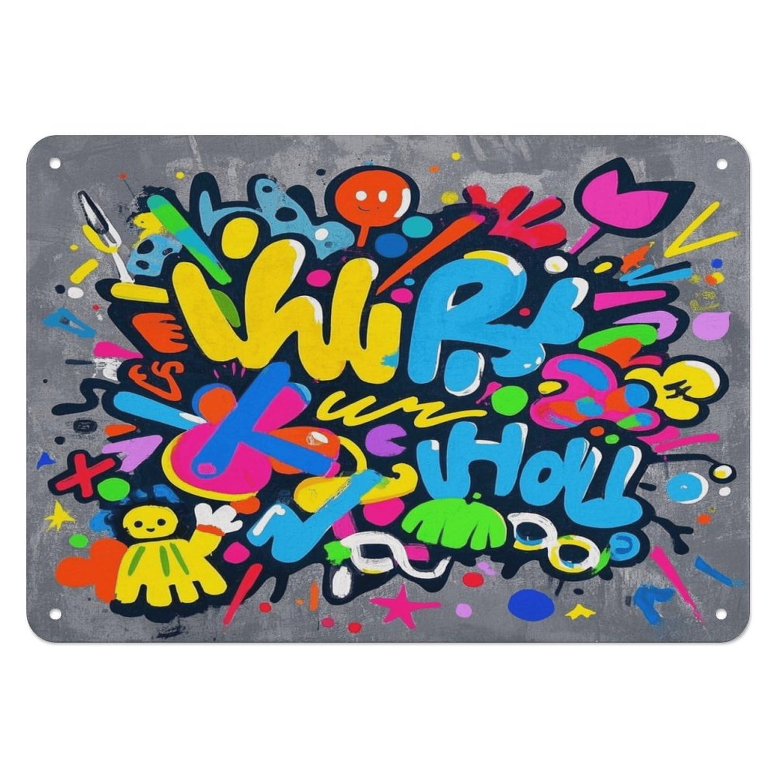 Fekiloot Style Graffiti Wall Decor Iron Painting Metal Sign